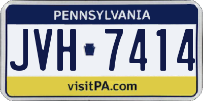 PA license plate JVH7414