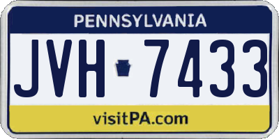 PA license plate JVH7433