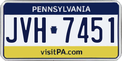 PA license plate JVH7451