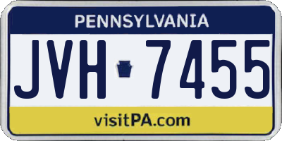 PA license plate JVH7455
