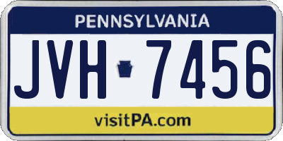 PA license plate JVH7456