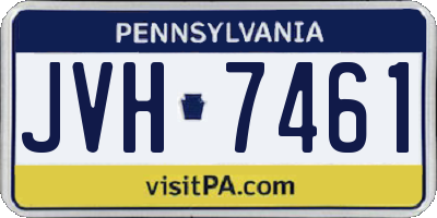 PA license plate JVH7461