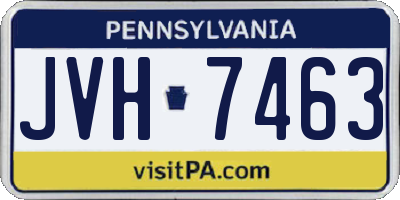 PA license plate JVH7463