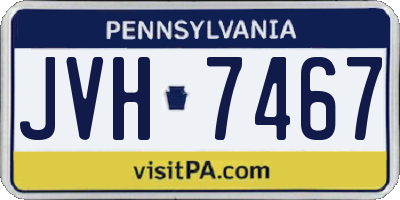 PA license plate JVH7467