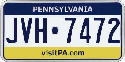 PA license plate JVH7472