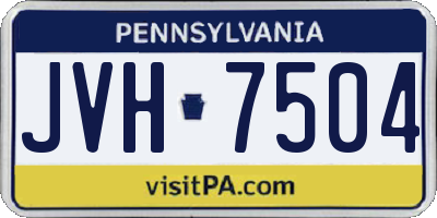 PA license plate JVH7504