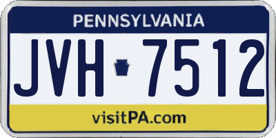 PA license plate JVH7512