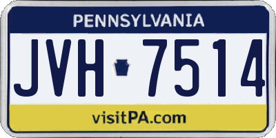 PA license plate JVH7514