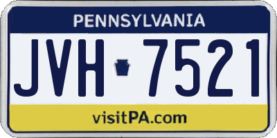 PA license plate JVH7521