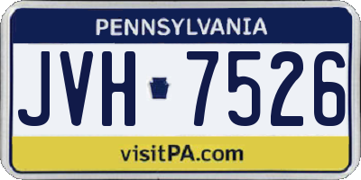 PA license plate JVH7526