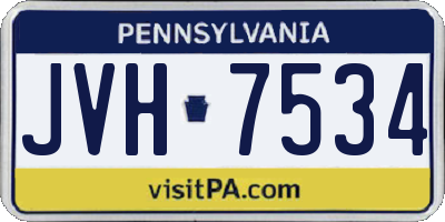 PA license plate JVH7534
