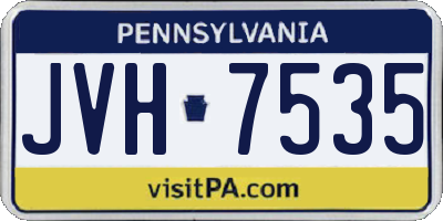 PA license plate JVH7535