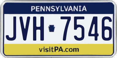 PA license plate JVH7546