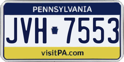 PA license plate JVH7553