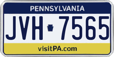 PA license plate JVH7565