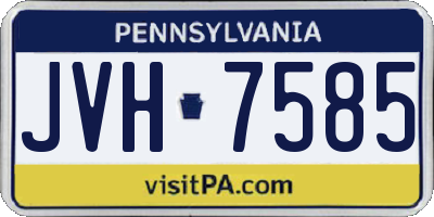 PA license plate JVH7585