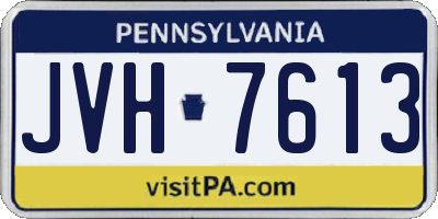 PA license plate JVH7613