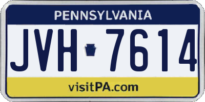 PA license plate JVH7614