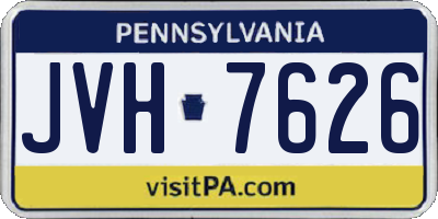 PA license plate JVH7626