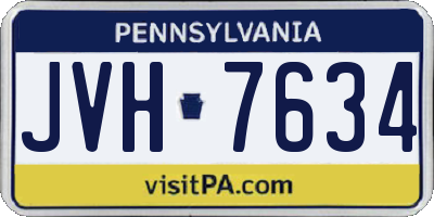 PA license plate JVH7634