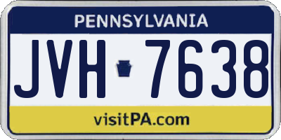 PA license plate JVH7638
