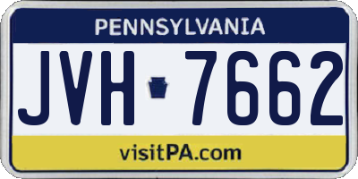 PA license plate JVH7662