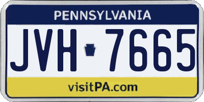 PA license plate JVH7665