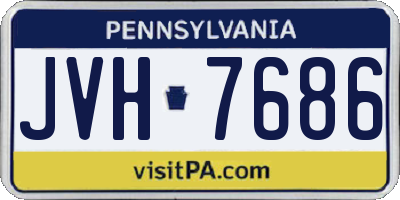PA license plate JVH7686
