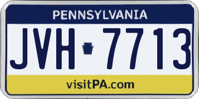 PA license plate JVH7713