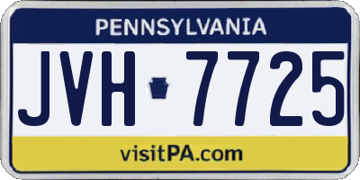 PA license plate JVH7725