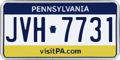 PA license plate JVH7731