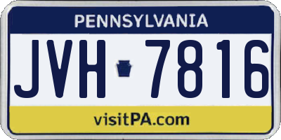 PA license plate JVH7816