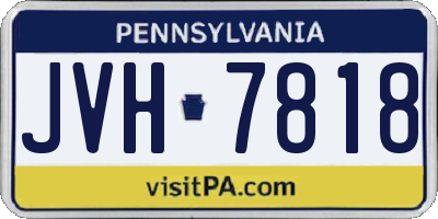 PA license plate JVH7818
