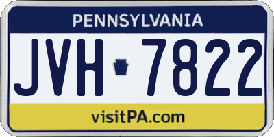 PA license plate JVH7822