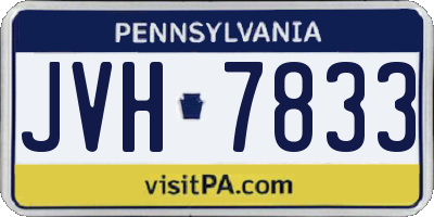 PA license plate JVH7833