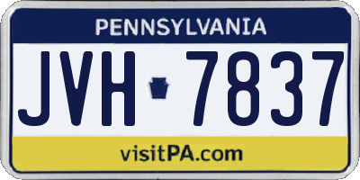 PA license plate JVH7837