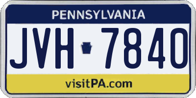 PA license plate JVH7840