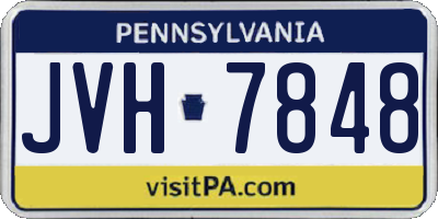 PA license plate JVH7848