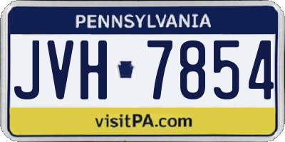 PA license plate JVH7854