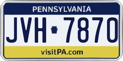 PA license plate JVH7870