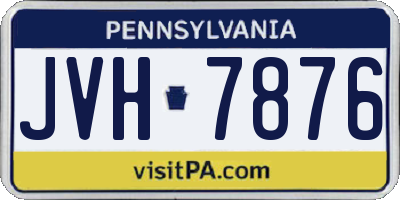 PA license plate JVH7876