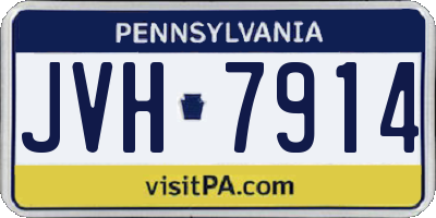 PA license plate JVH7914