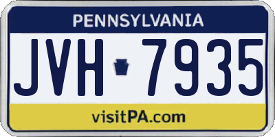 PA license plate JVH7935