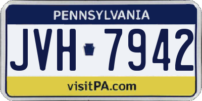 PA license plate JVH7942