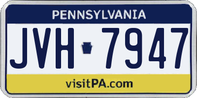 PA license plate JVH7947