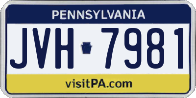 PA license plate JVH7981