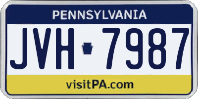 PA license plate JVH7987
