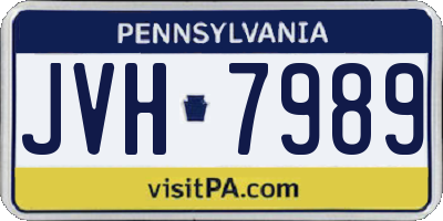 PA license plate JVH7989