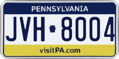 PA license plate JVH8004