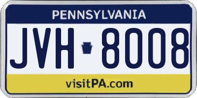 PA license plate JVH8008